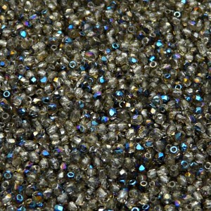 100pcs Czech Fire Polished Faceted Glass Beads Round 2mm Crystal Azuro