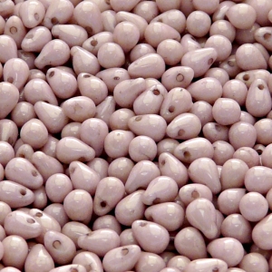 50pcs Czech Pressed Glass Teardrop Beads 4x6mm Opaque Light Rose Ceramic Look