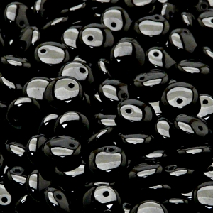 40pcs Czech Pressed Glass Lentil Beads 8mm Jet