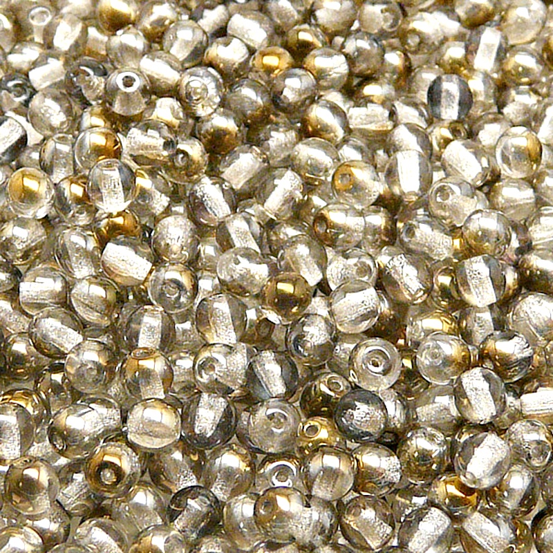 100pcs Czech Pressed Glass Round Beads 4mm Crystal Valentinit