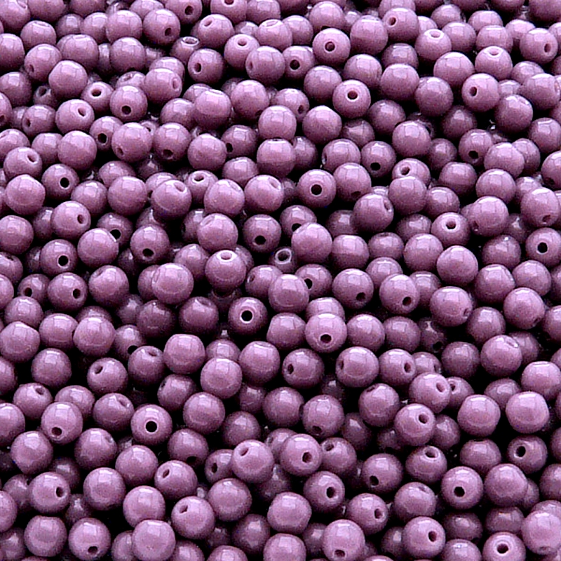 200pcs Czech Pressed Glass Round Beads 3mm Opaque Amethyst